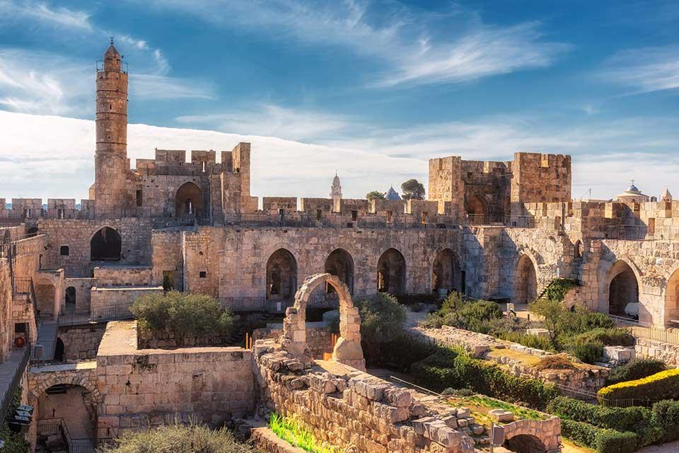 以色列耶路撒冷的古城堡和大卫塔